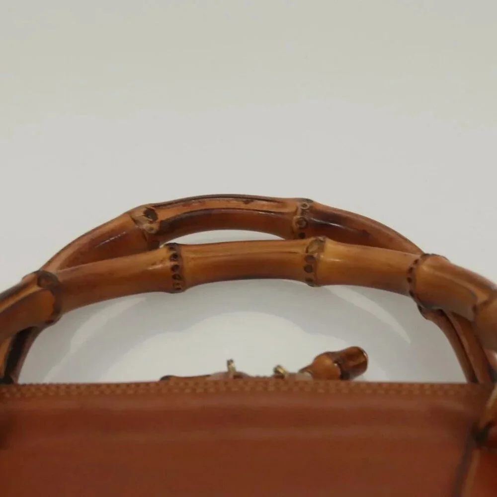 GUCCI Hand Bag Leather Brown Gold 000 2214 0290 Auth ep9714 - Picture 11 of 16